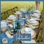 Ludic partyrentals - Tafeldecoratie pakket riet/blauw