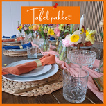 Tafelpakket vibrant, welkom kleurrijk, entree kleurrijk, tafeldecoratie colourfull, Ludic Tafeldecoratie kleur