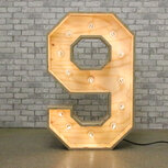 Lichtcijfer 9, lichtijfer hout ludic