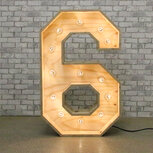 Lichtcijfer 6, lichtcijfer hout ludic