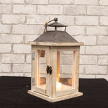 Lantaarn brocant wit/hout