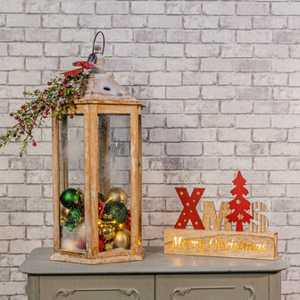 Ludic partyrentals - Hout Hexagon kandelaar kerst plus