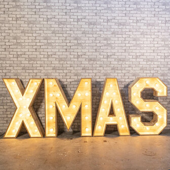 Ludic partyrentals - Licht Letter set XMAS hout huren