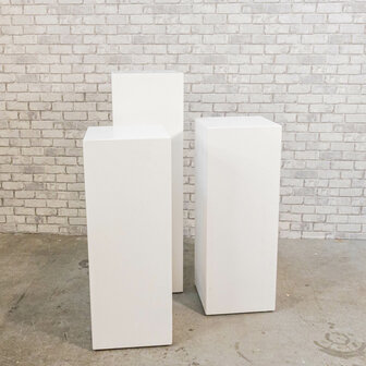 Ludic Partyrentals - Witte zuilenset 3 stuks 80 en 100 cm 