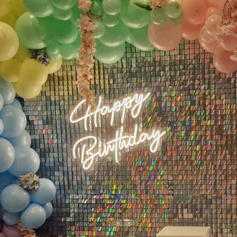 Ludic Partyrentals - Neon sign Happy Birthday Warm Wit