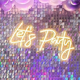 Ludic Partyrentals - Neon sign Lets Party Warm Wit