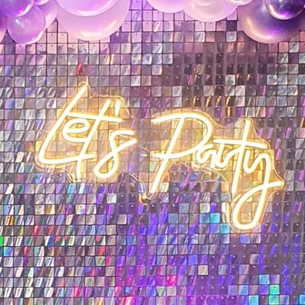 Ludic Partyrentals - Neon sign Lets Party Warm Wit