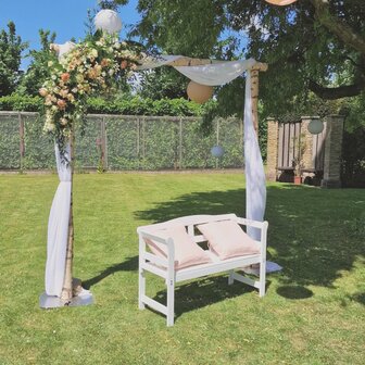 Ludic partyrentals - Berken backdrop bruiloft ceremonie Zwethburch De Lier