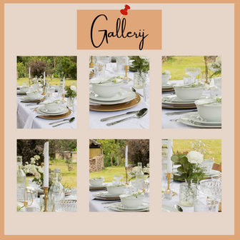 Ludic partyrentals - Tafeldecoratie pakket goud/wit