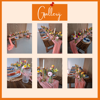 Tafelpakket vibrant, welkom kleurrijk, entree kleurrijk, tafeldecoratie colourfull, Ludic Tafeldecoratie kleur