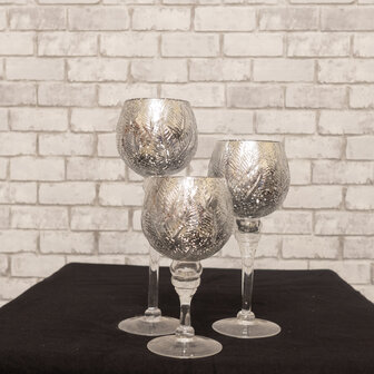 Ludic partyrentals - Kaarsenhouder zilver medium