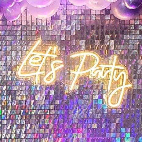 Ludic Partyrentals - Neon sign Lets Party Warm Wit