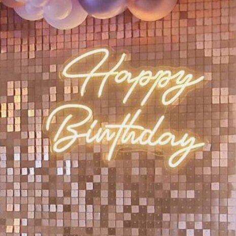 Ludic Partyrentals - Neon sign Happy Birthday Warm Wit