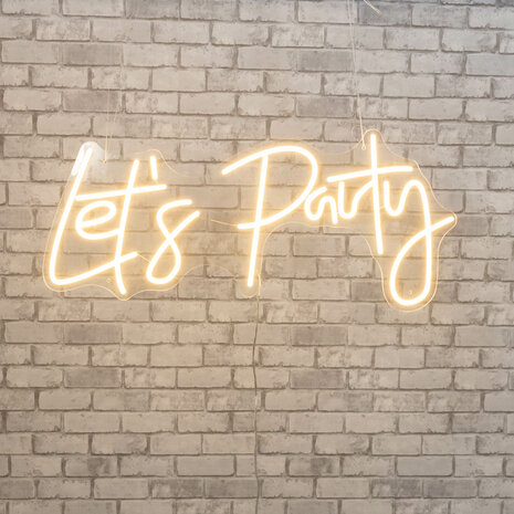 Ludic Partyrentals - Neon sign Lets Party Warm Wit