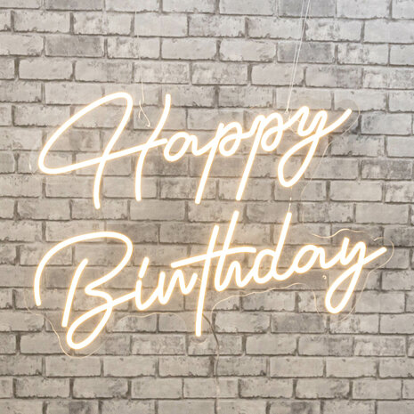 Ludic Partyrentals - Neon sign Happy Birthday Warm Wit