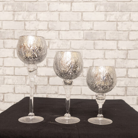 Ludic partyrentals - Kaarsenhouder zilver large